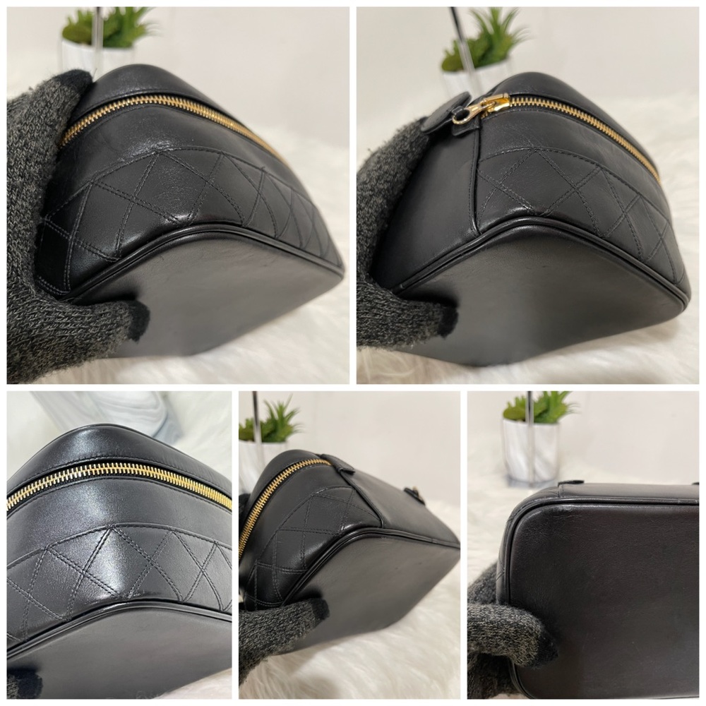 Lambskin Vanity Cosmetic Case Black #1 - Picture 14 of 16